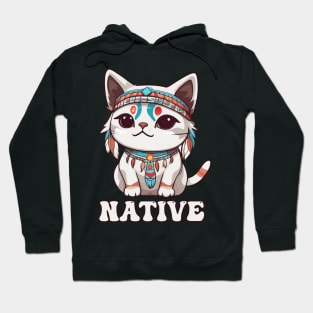 Kawaii Native American Indian Cat Hoodie